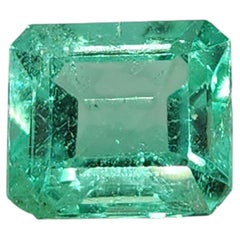 Émeraude de Colombie, pierre en vrac, 0,45ct, taille octogonale, années 1990