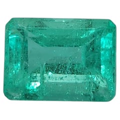 Émeraude de Colombie, pierre en vrac, 0,71ct, taille octogonale, années 1990