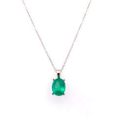 Colombian emerald necklace 18k white gold