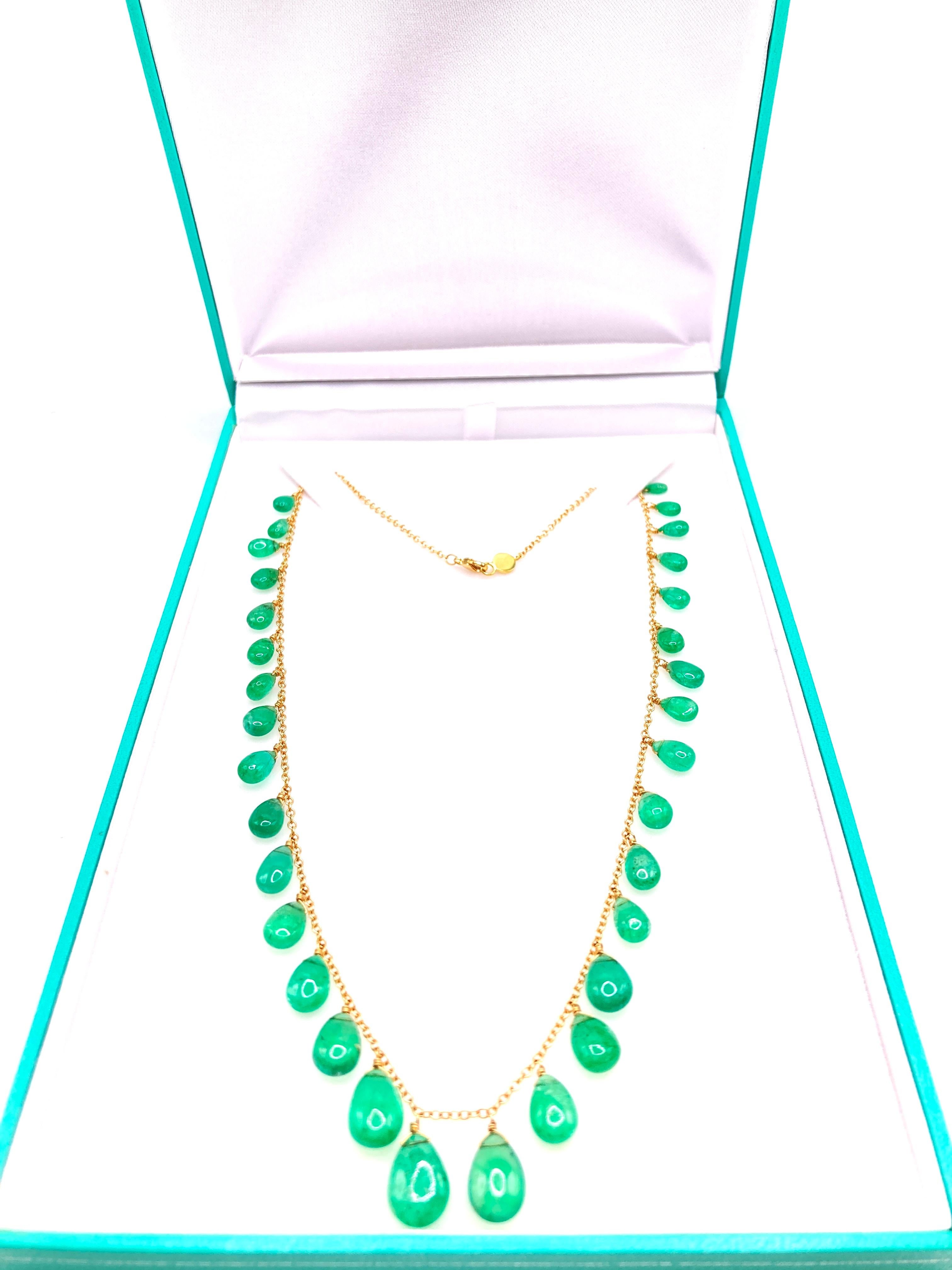 Colombian Emerald Necklace In New Condition For Sale In Los Angeles, CA