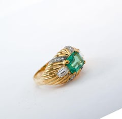 Colombian Emerald No Heat GIA Ring with Diamonds