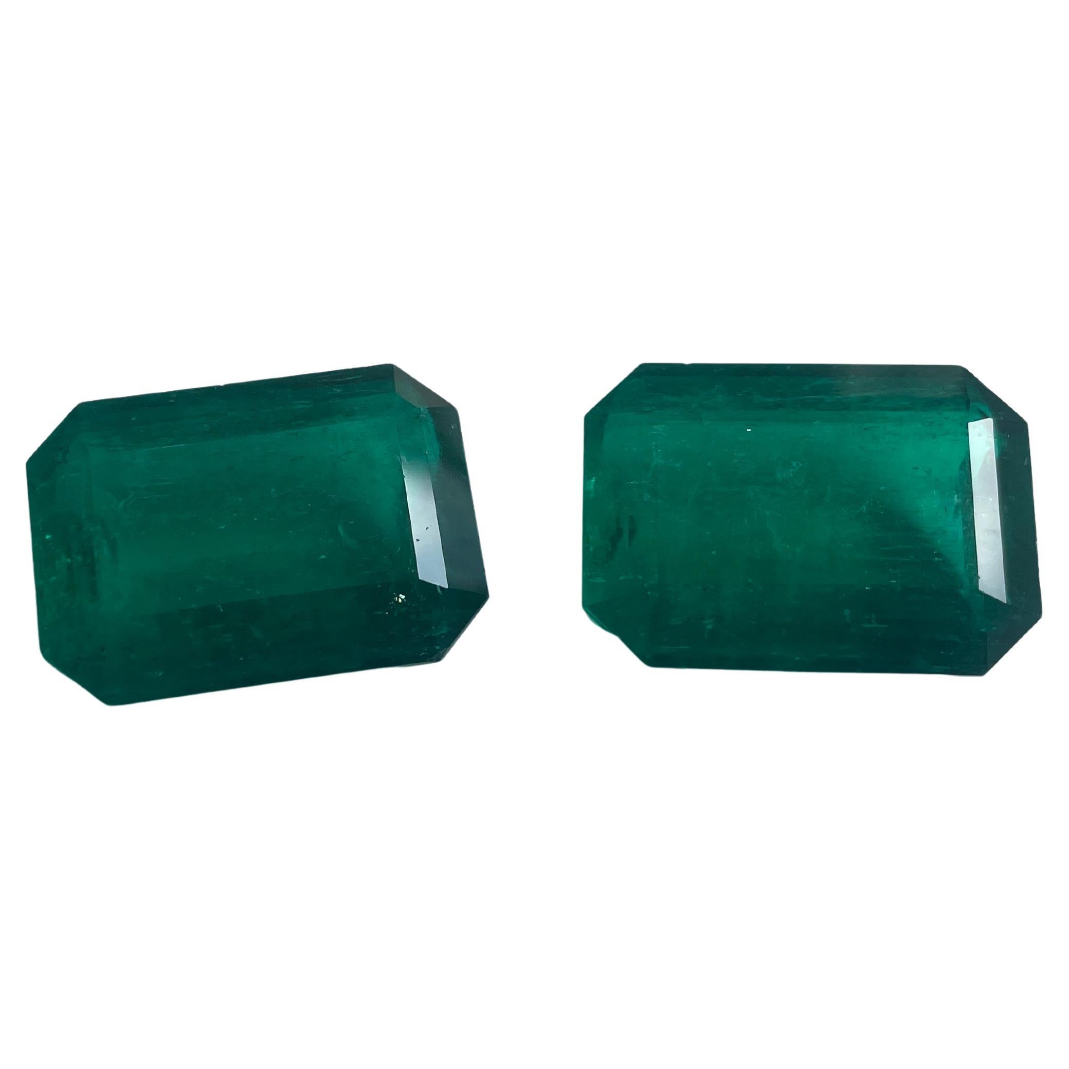Kolumbianischer Smaragd Oktagon Paar - 102,69 cts (GRS zertifiziert Minor, Vivid Green) im Zustand „Neu“ im Angebot in Hong Kong, HK