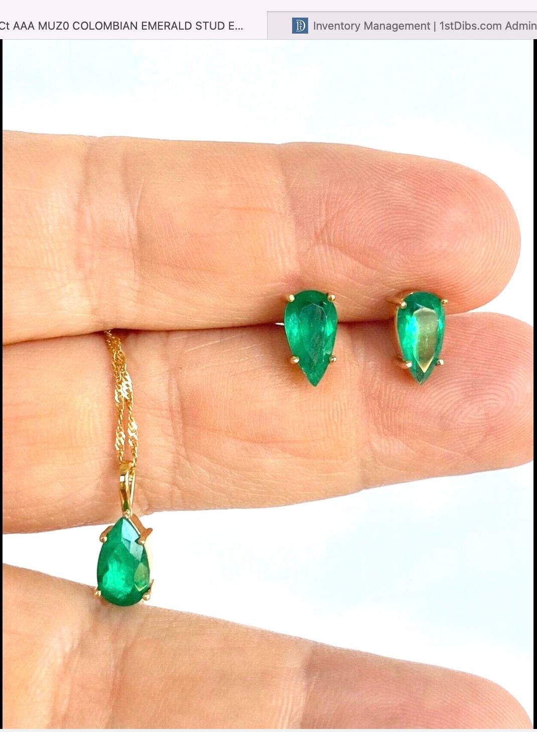 emerald pendant earing