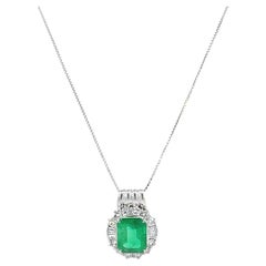 Colombian Emerald Pendant with Diamonds