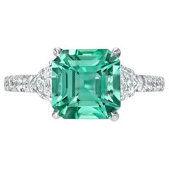 Colombian Emerald Ring 2.14 Carat No Oil Untreated Loupe Clean AGL Certified