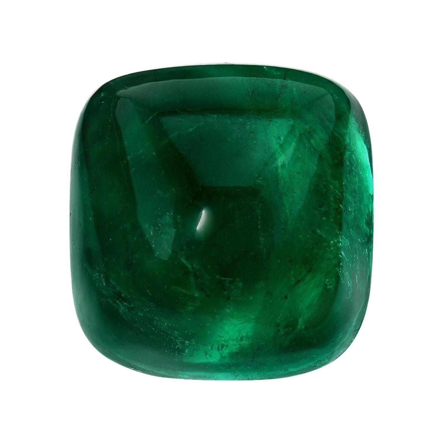 Colombian Emerald Ring Gem Sugarloaf Cabochon Loose Gemstone