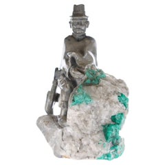 Colombian Emerald Villager Rough Crystal Sculpture