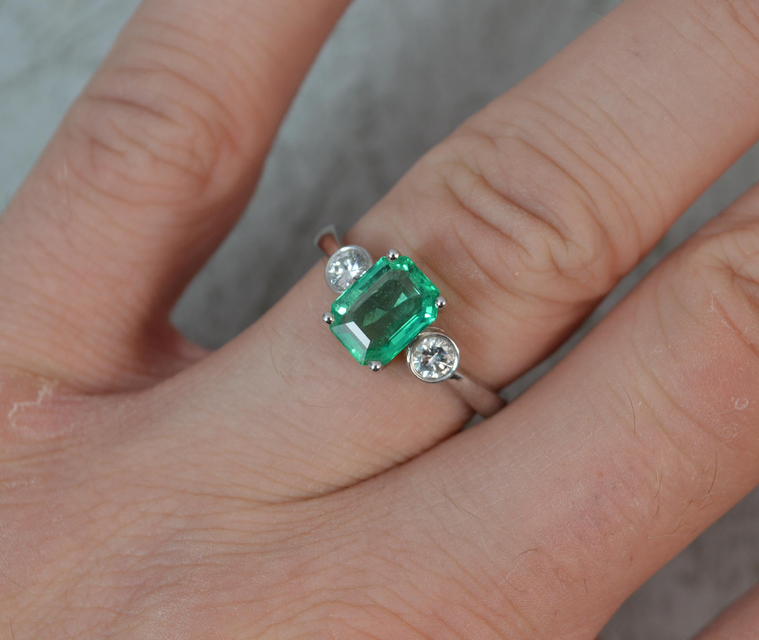emerald and diamond trilogy ring