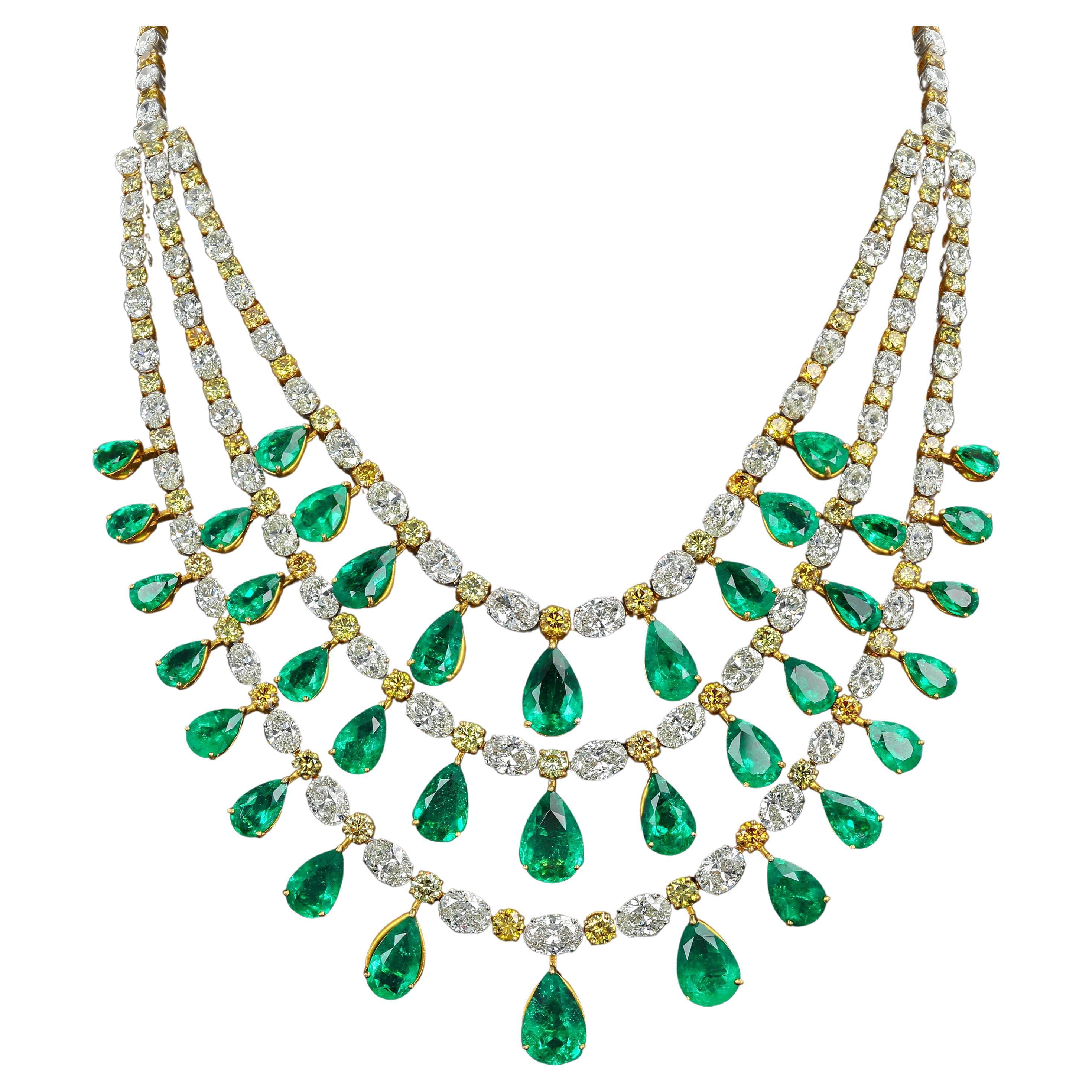 Colombian Emerald and Diamond Necklace