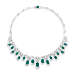 Colombian Emeralds and Diamond Platinum Necklace