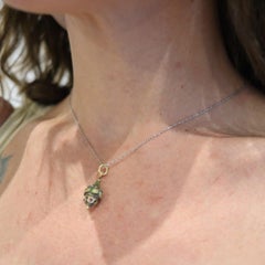 COLOMBIAN EMERALDS Necklace Chain Pendant In 14Kt White Gold With 1.65 Carats