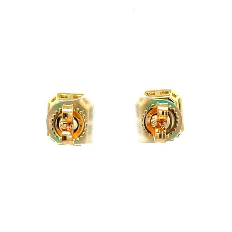 Colombian Green Emerald & Diamond Earrings 2.70CT D.50CT 18K Yellow Gold In New Condition In New York, NY