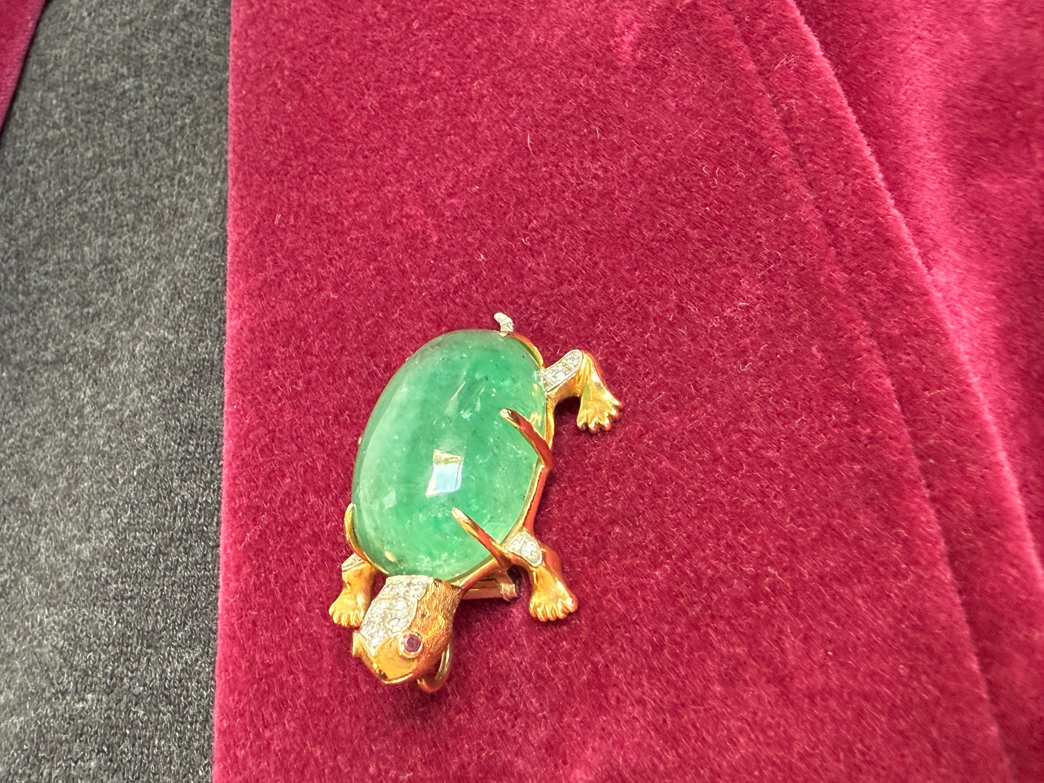 Colombian Green Emerald Turtle Pendant Necklace 6