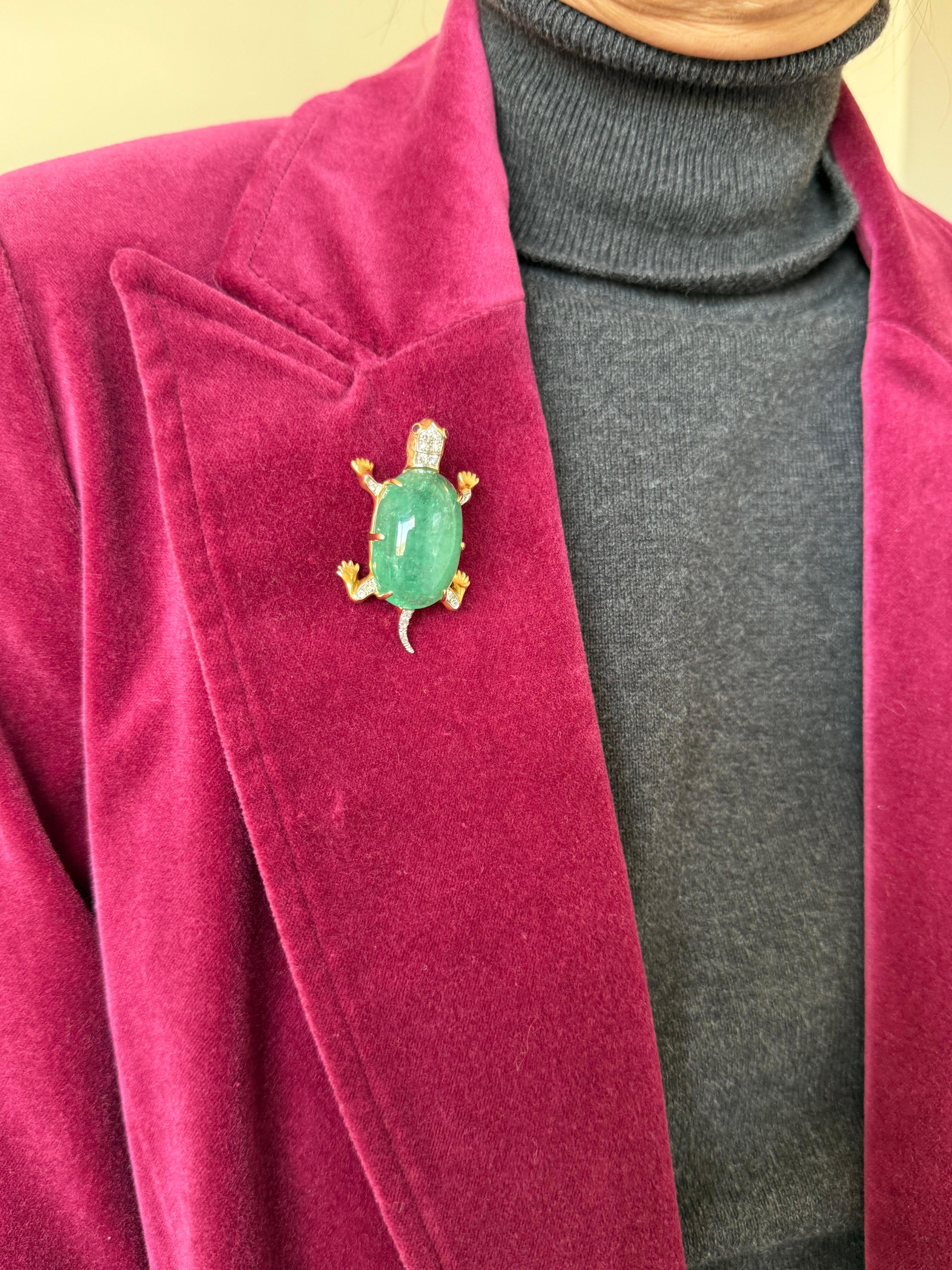 Colombian Green Emerald Turtle Pendant Necklace 8