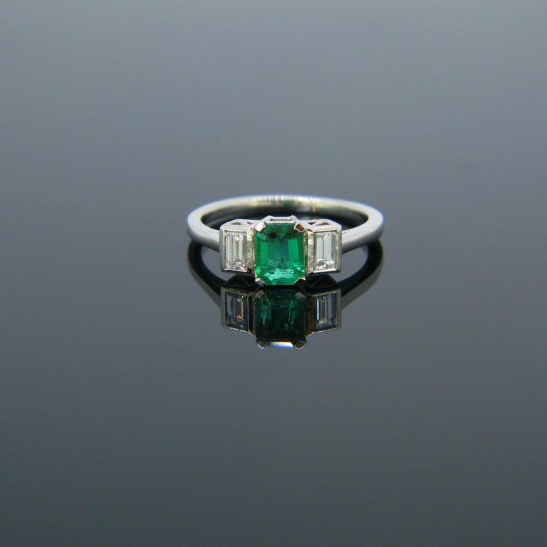 Colombian Minor Emerald Tappers Diamond Platinum Ring at 1stDibs ...