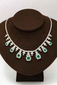Colombian Muzo Emerald and Diamond Necklace
