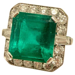 Colombian Muzo Emerald Ring 9.10ct with Diamonds