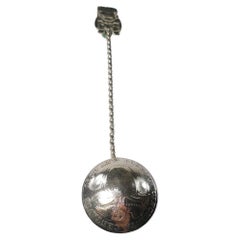 Colombian Republic 1916 Souvenir Collection Silver Teaspoon with Figurine