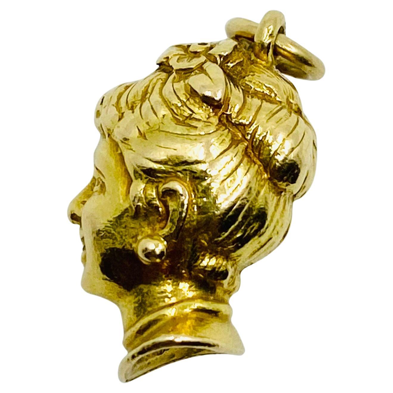 Colombina Commedia dell'Arte Pendentif à breloques en or 18k en vente 4