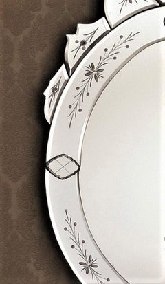"Colombina" Murano Glass Mirror, 800 French Style by Fratelli Tosi