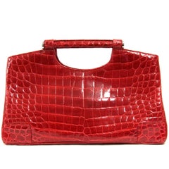 Colombo Bordeaux Crocodile Leather Vintage Bag, 2000s