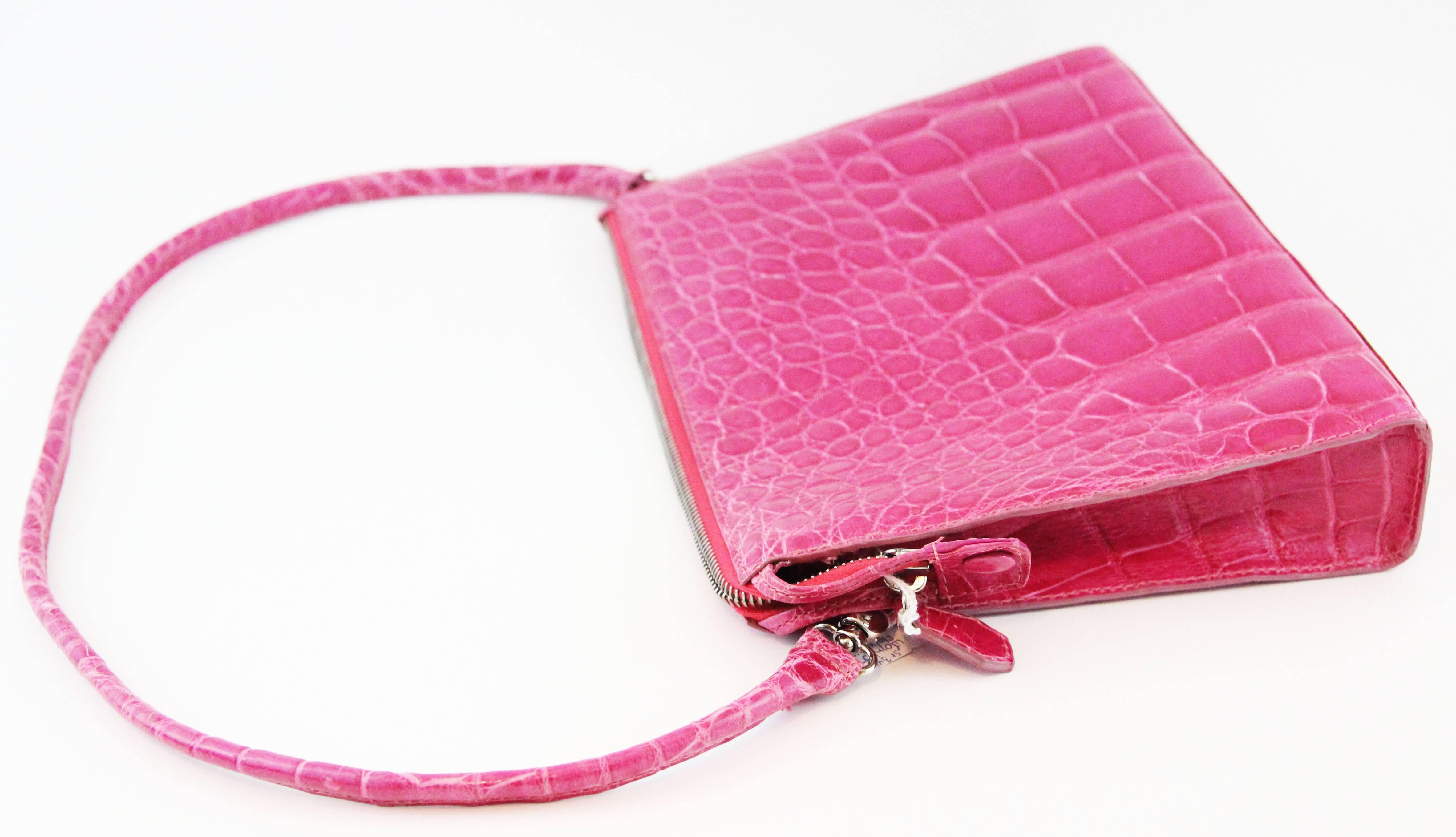 Women's or Men's Colombo Fushia pink Crocodile clutch bag 