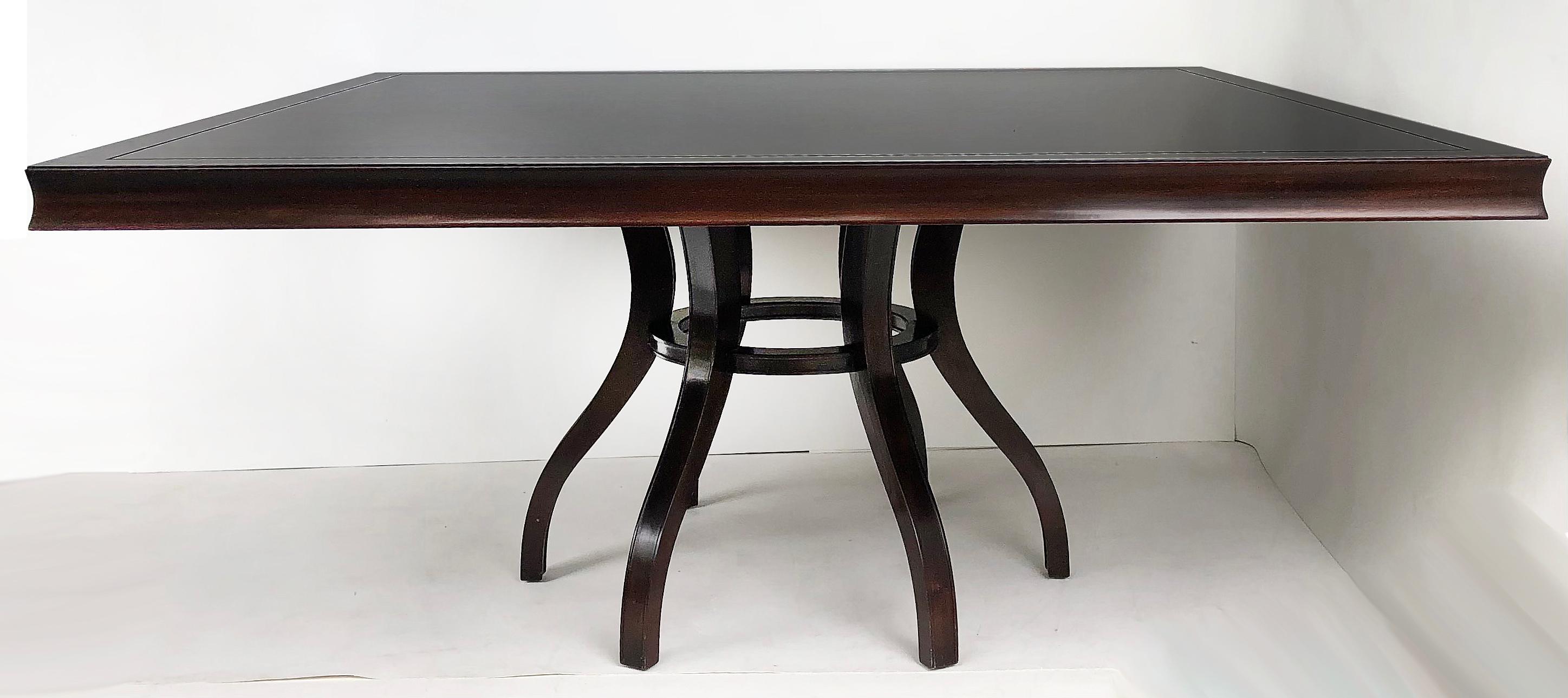 Colombo Mobili 'Italy', Baker Custom Square Dining Table in Mahogany For Sale 1