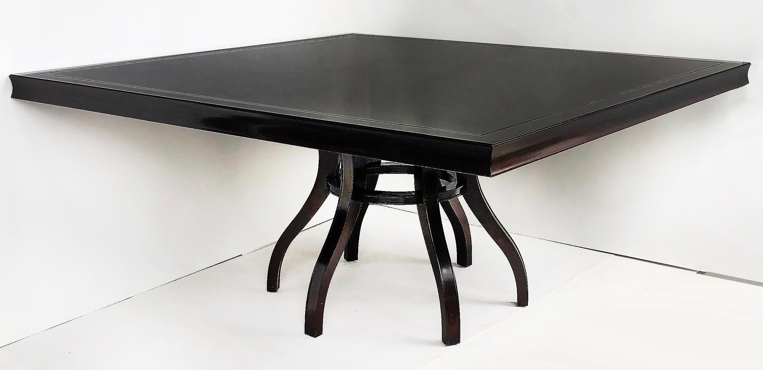 Colombo Mobili 'Italy', Baker Custom Square Dining Table in Mahogany For Sale 2