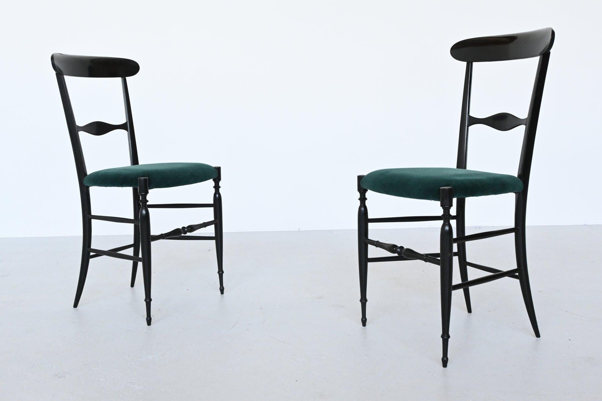 Mid-20th Century Colombo Sanguineti Campanino Chairs Chiavari, Italy, 1950