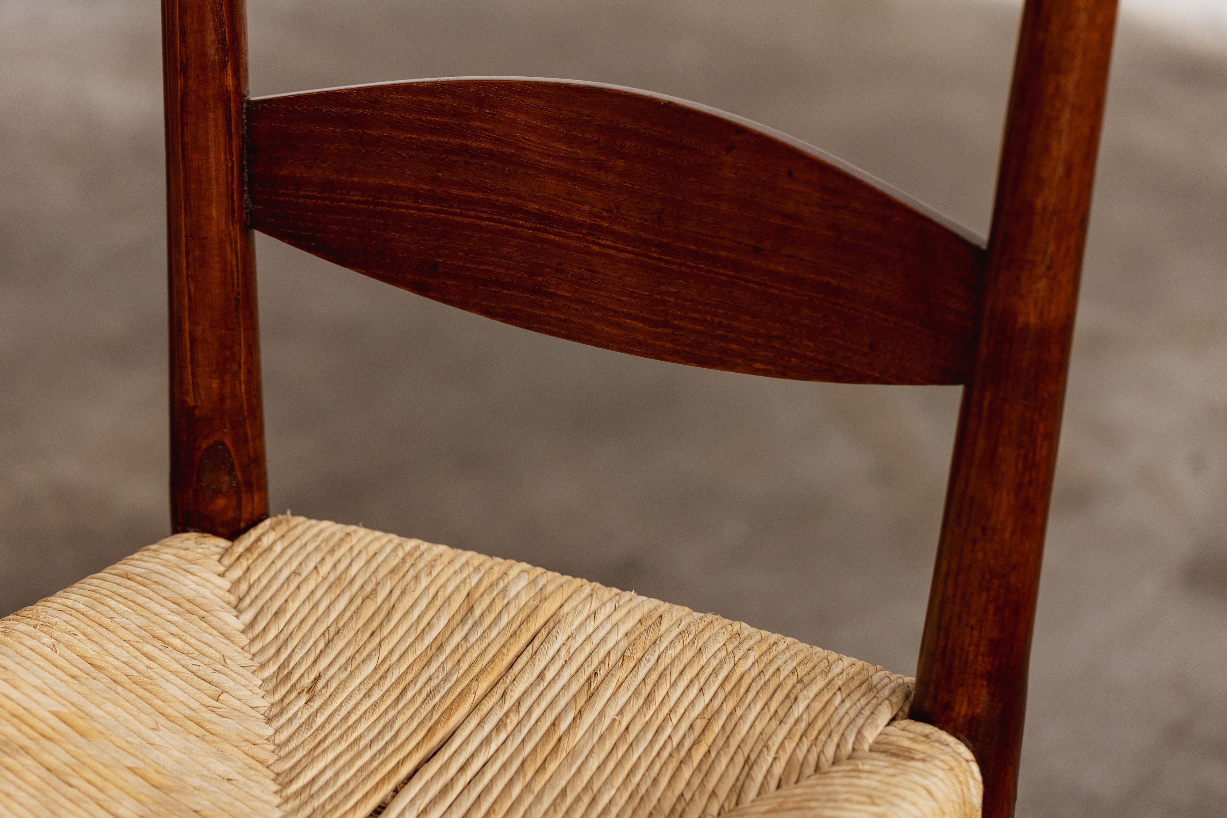 Paille Chaise de salle à manger Colombo Sanguineti Chiavarine, 1948 en vente