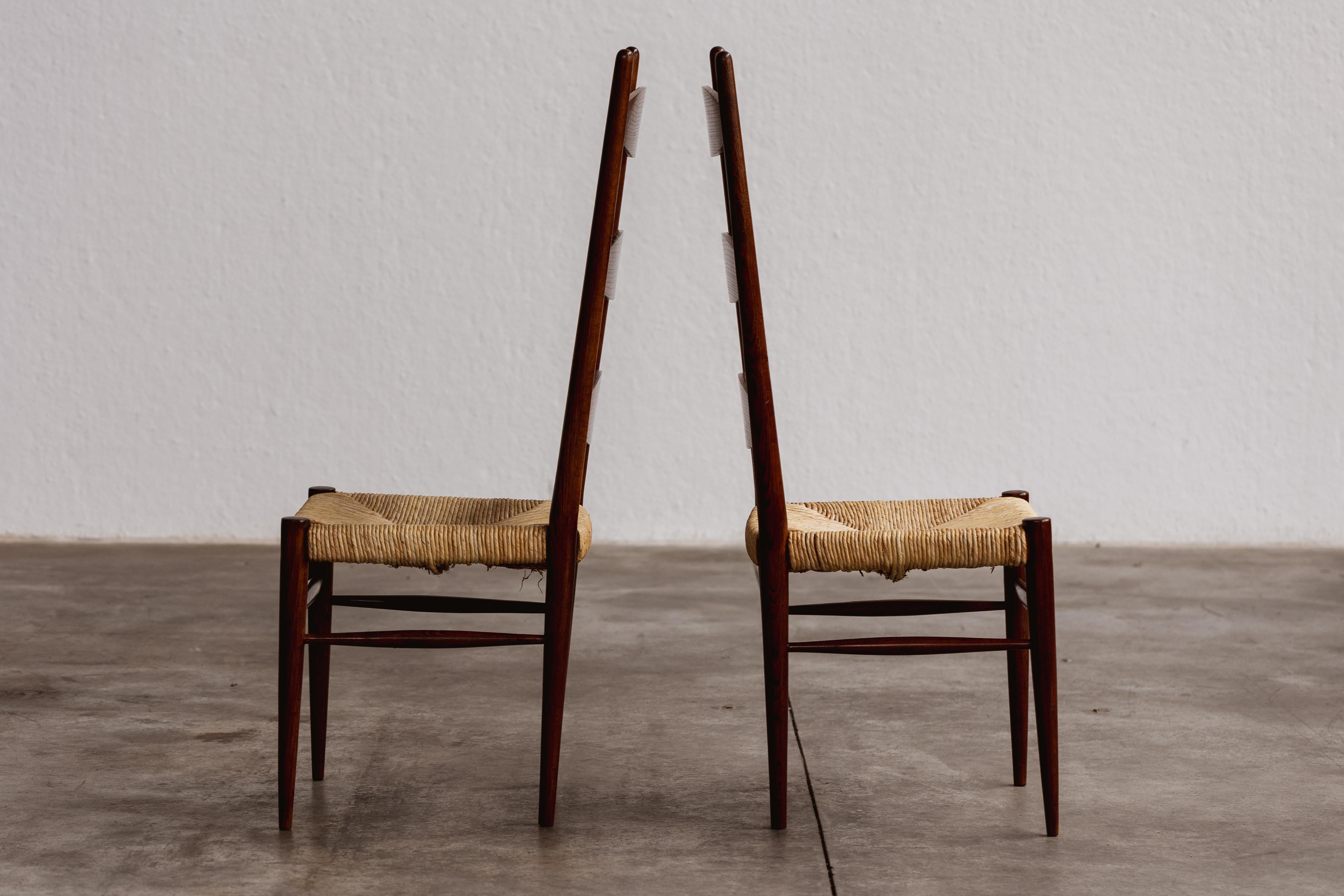 Milieu du XXe siècle Chaises de salle à manger Colombo Sanguineti Chiavarine, 1948, lot de 2 en vente