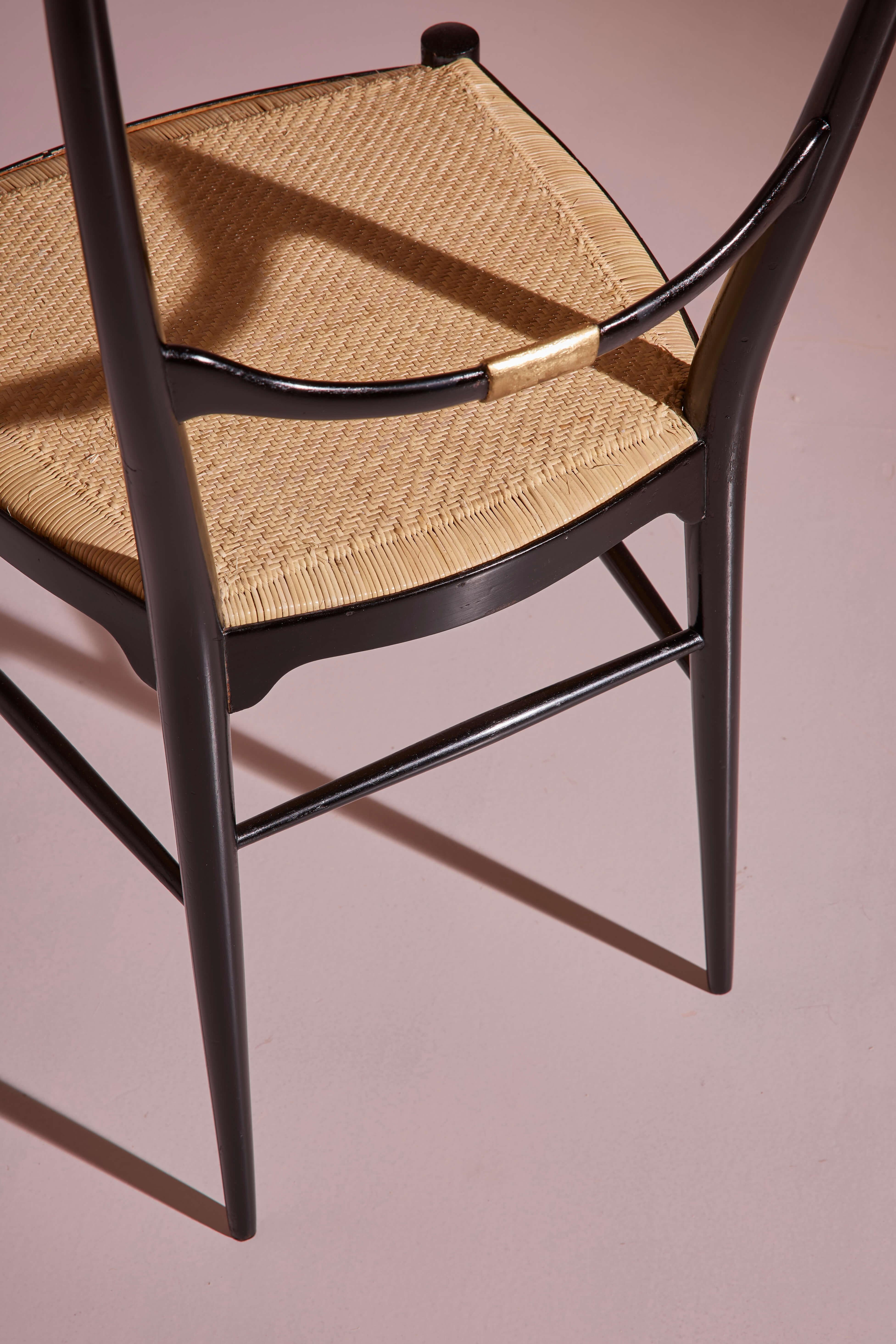Ensemble de 10 chaises de salle à manger « Luciola » de Colombo Sanguineti, Chiavari, Italie, années 1960 en vente 5