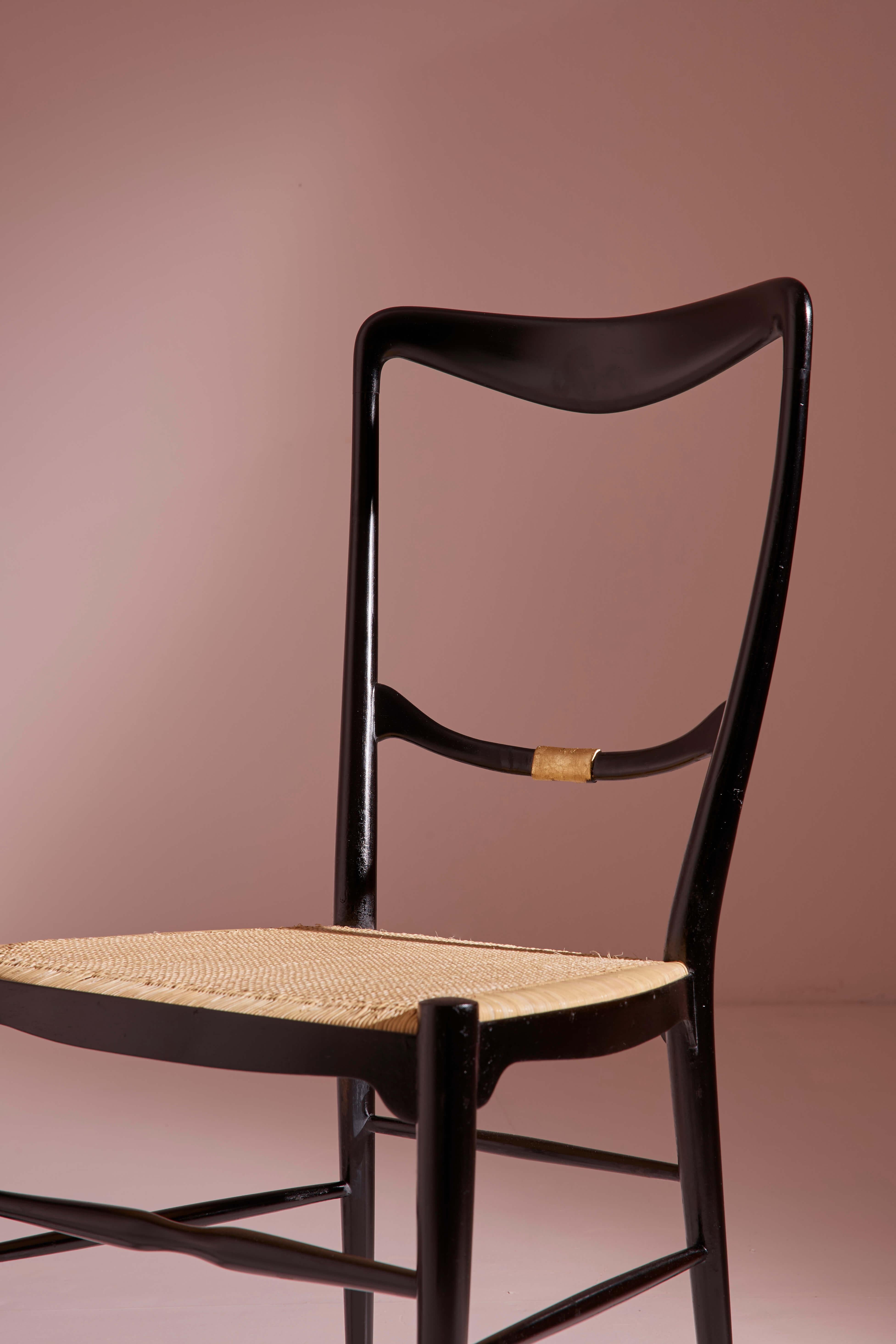 Ensemble de 10 chaises de salle à manger « Luciola » de Colombo Sanguineti, Chiavari, Italie, années 1960 en vente 10