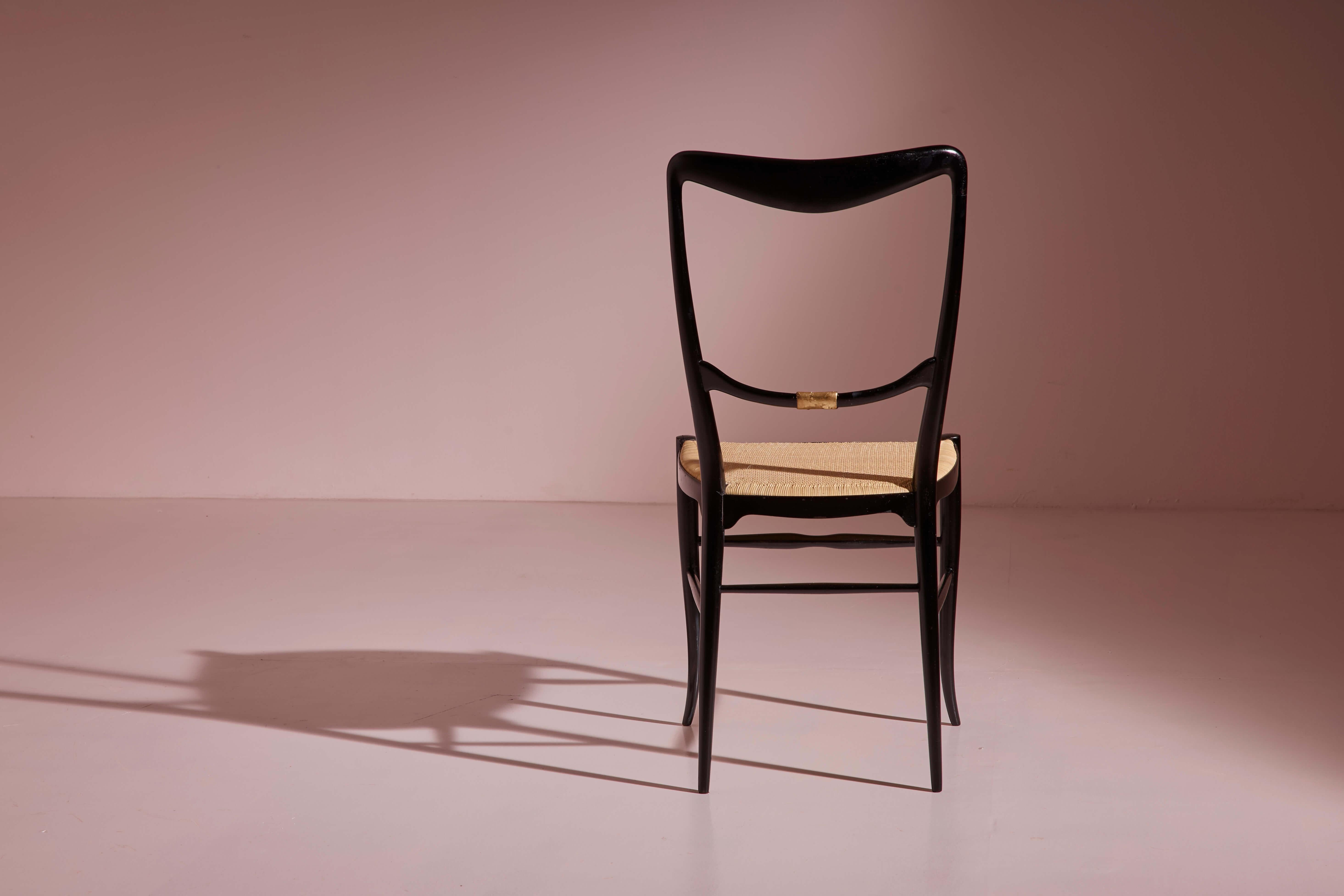 Canne Ensemble de 10 chaises de salle à manger « Luciola » de Colombo Sanguineti, Chiavari, Italie, années 1960 en vente