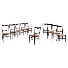 Colombo Sanguineti set of 10 "Lucciola" dining chairs, Chiavari, Italy, 1960s