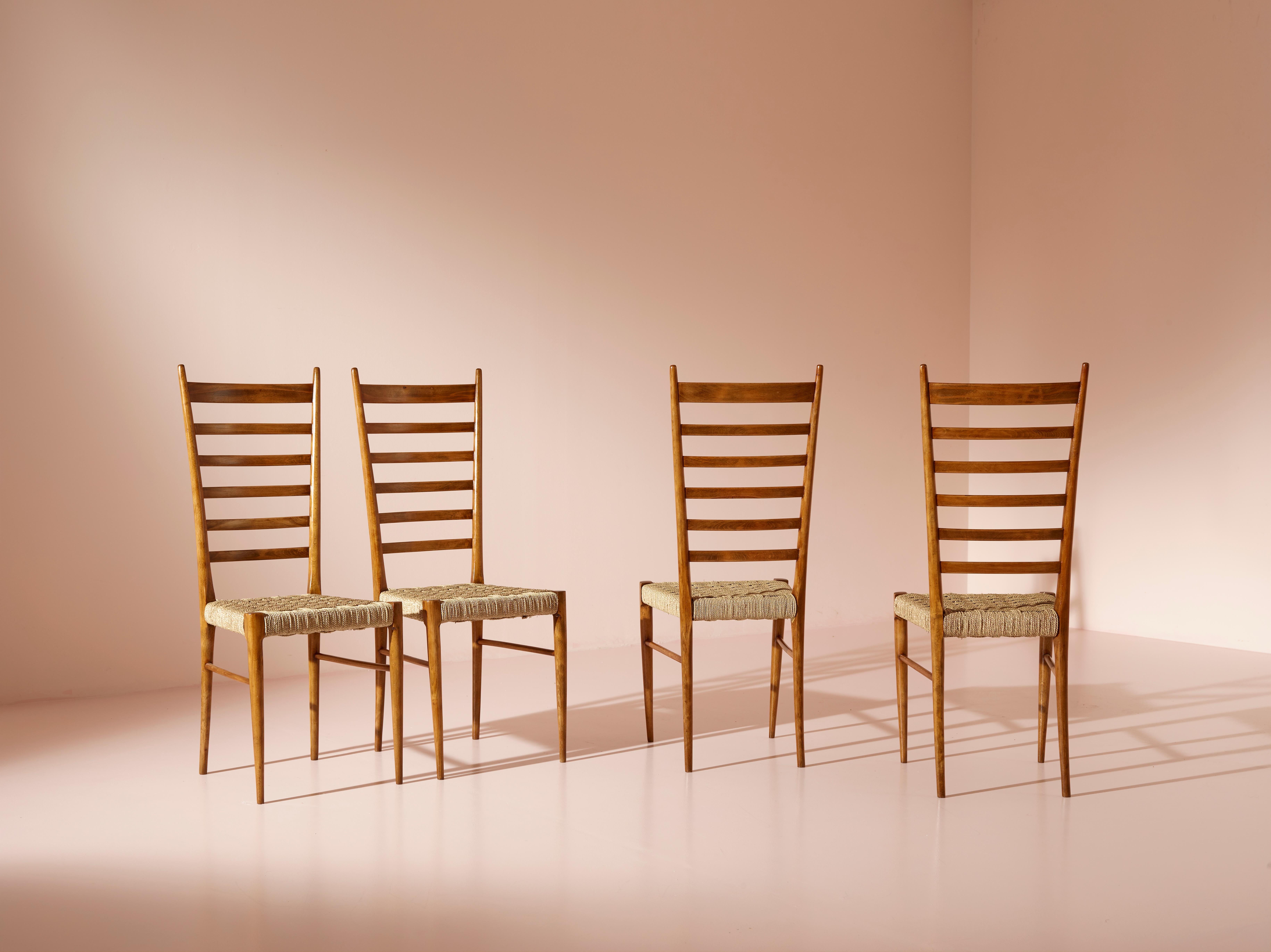 Colombo Sanguineti, ensemble de deux chaises ''Sei Stecche'', Chiavari, Italie, années 1950 en vente 8