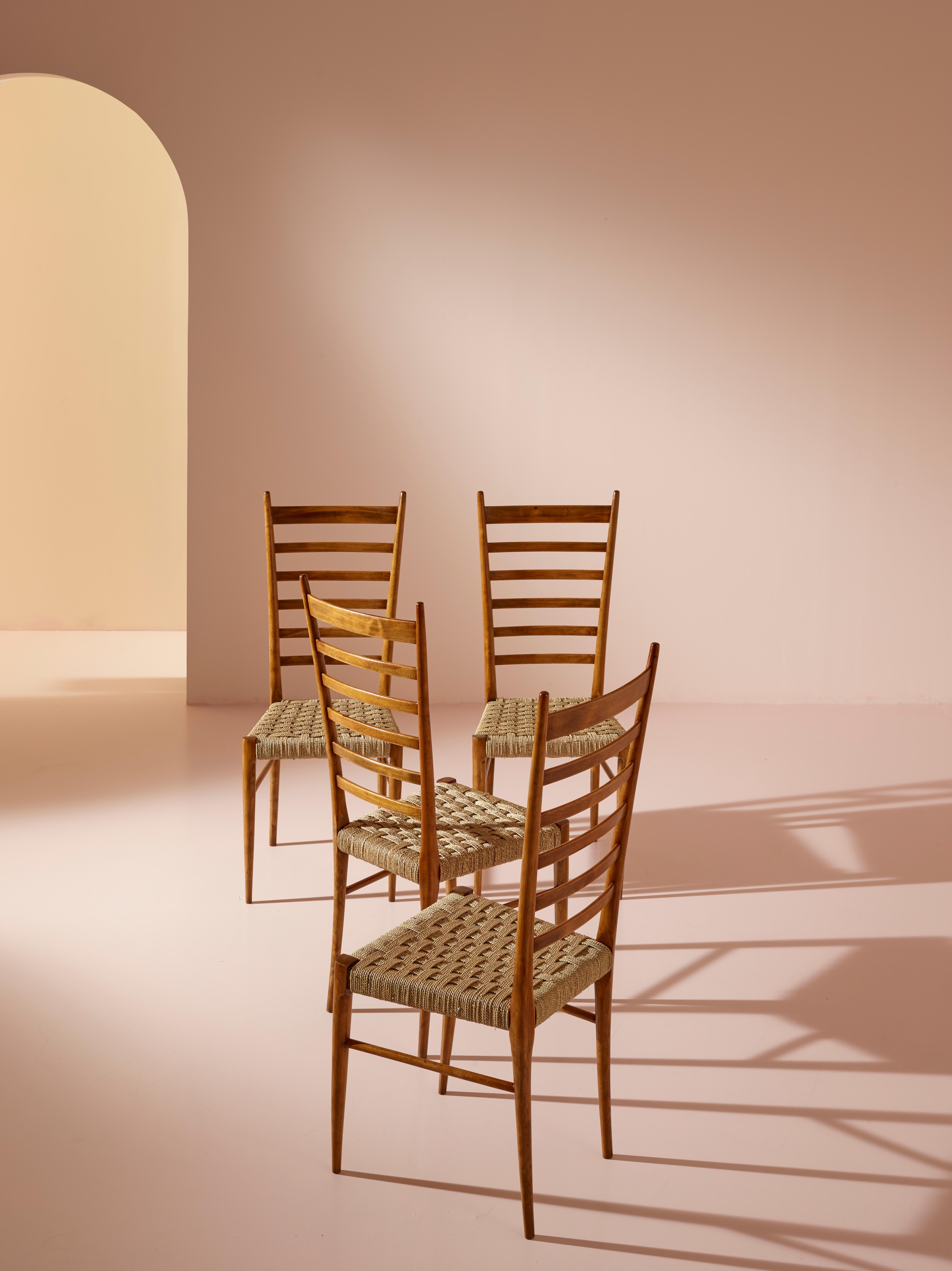 Colombo Sanguineti set of two ''Sei Stecche'' chairs, Chiavari, Italy, 1950s For Sale 9