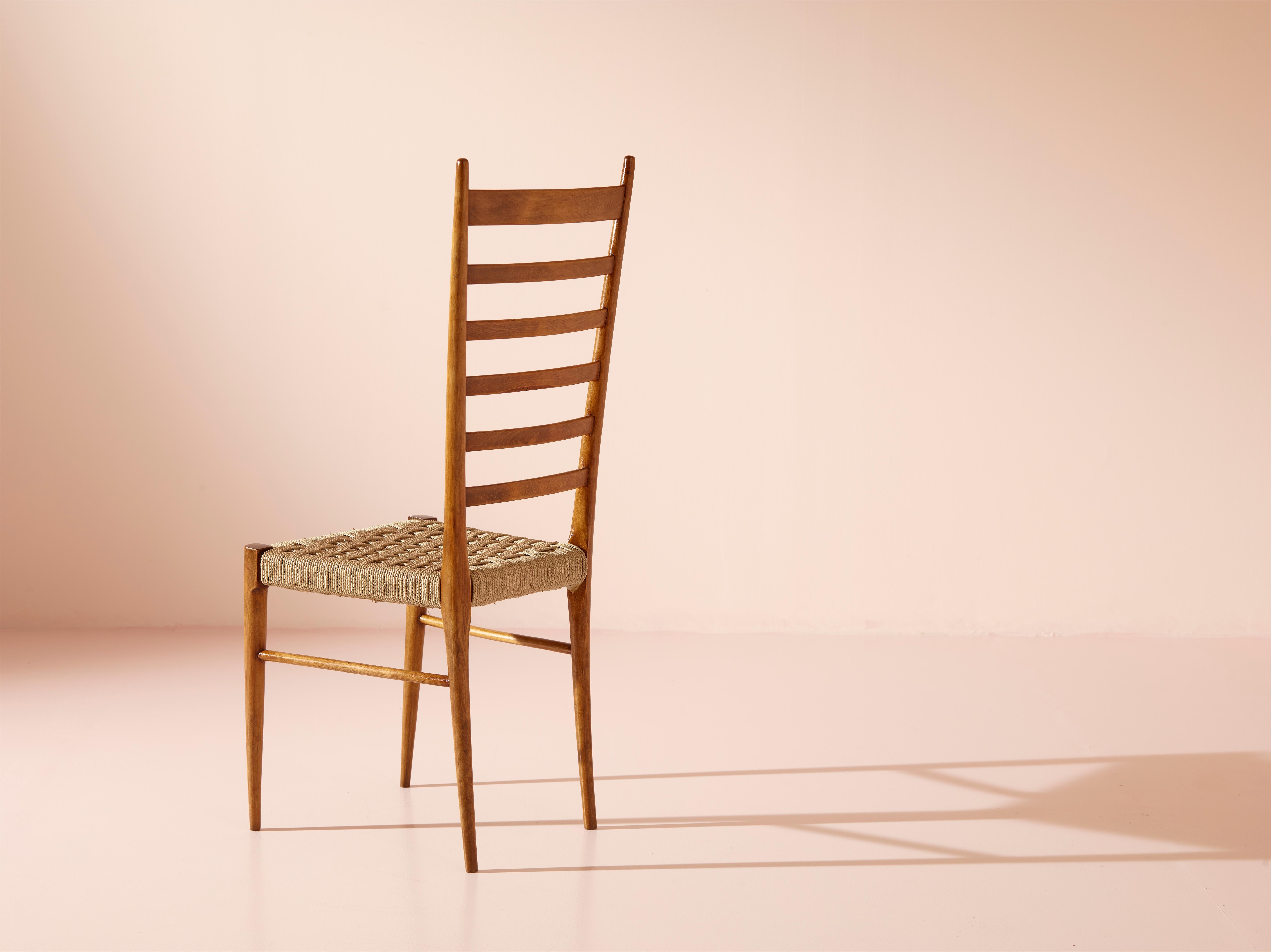 Colombo Sanguineti, ensemble de deux chaises ''Sei Stecche'', Chiavari, Italie, années 1950 en vente 12