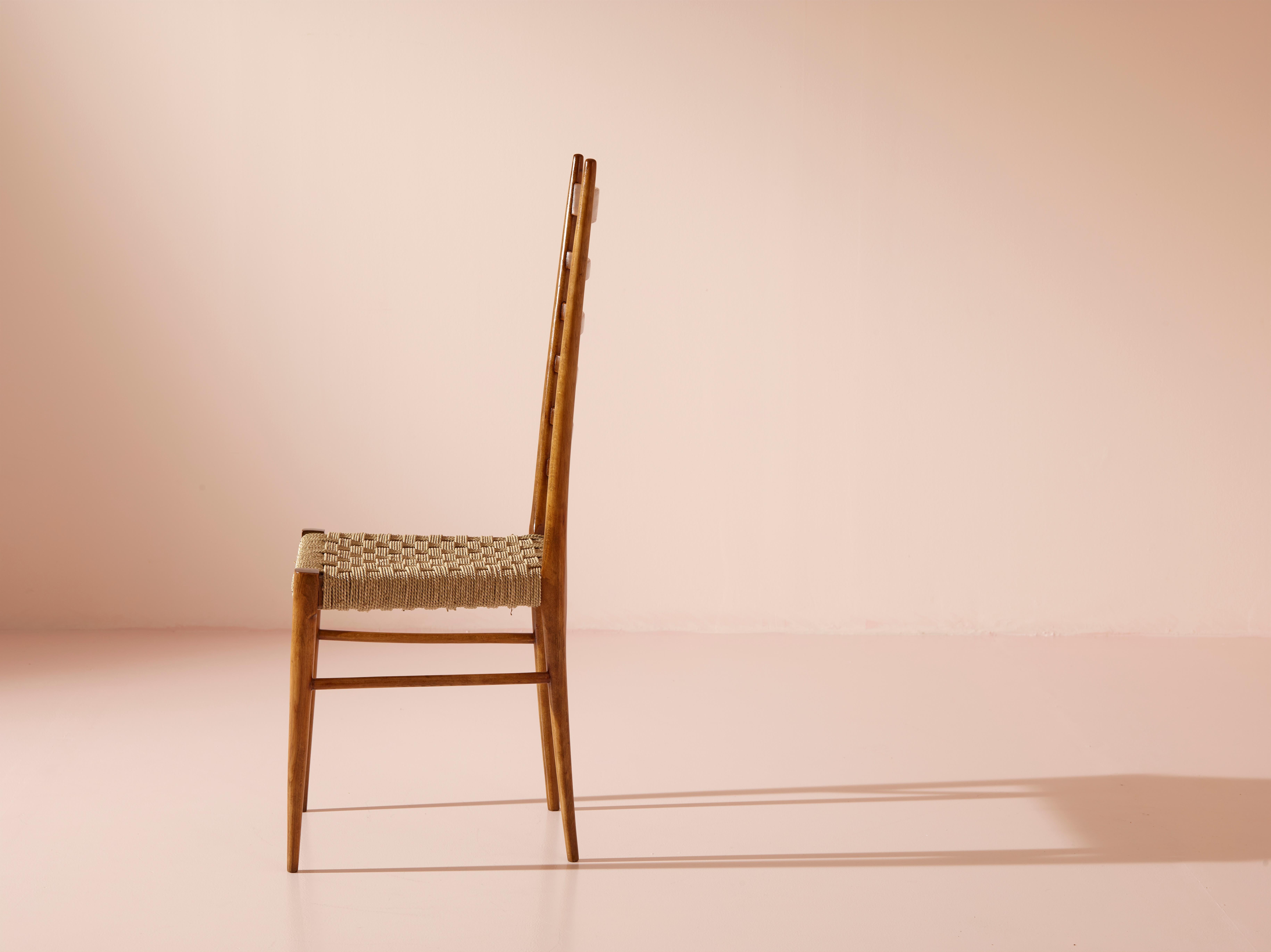 Colombo Sanguineti, ensemble de deux chaises ''Sei Stecche'', Chiavari, Italie, années 1950 en vente 13