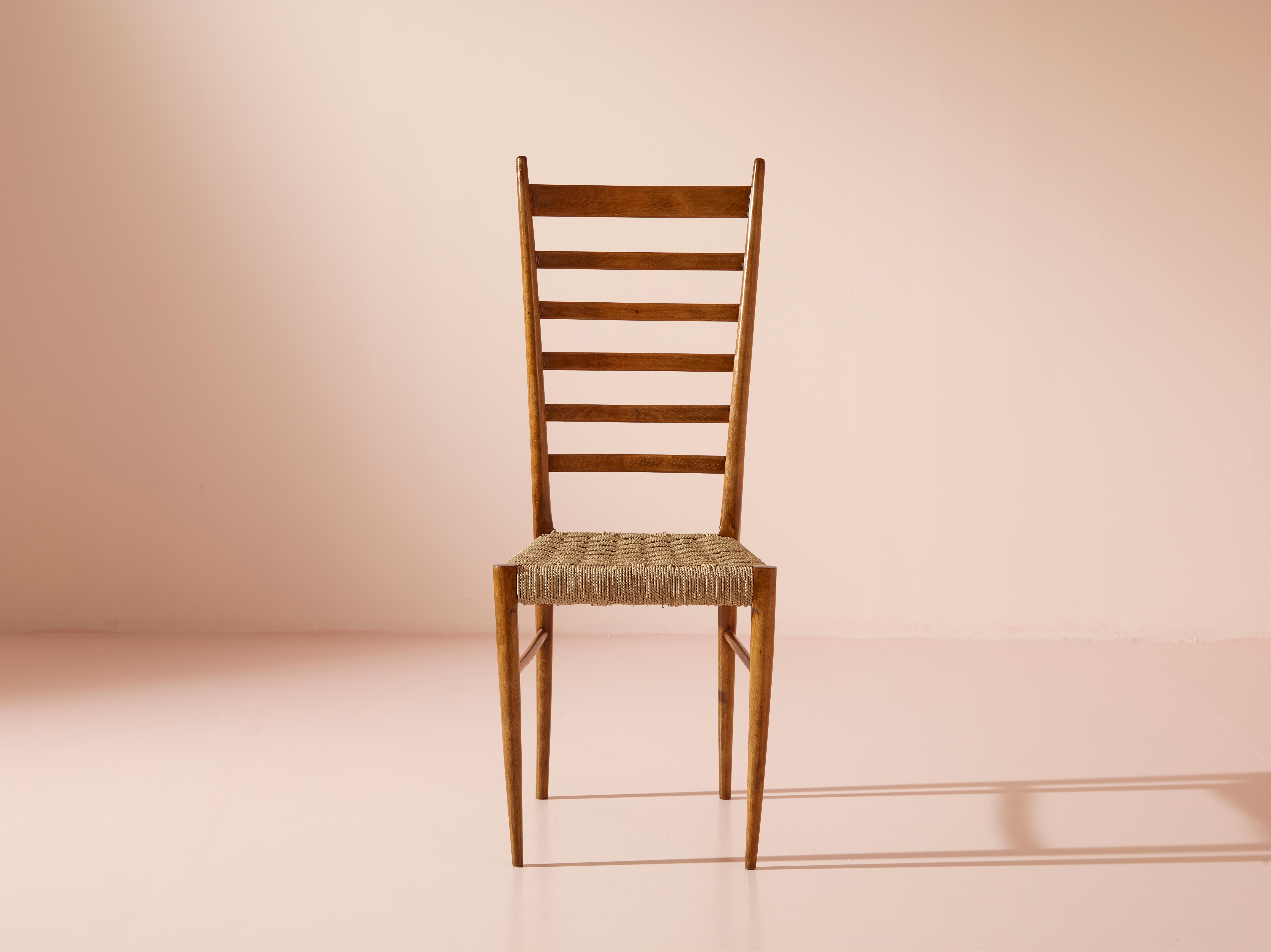italien Colombo Sanguineti, ensemble de deux chaises ''Sei Stecche'', Chiavari, Italie, années 1950 en vente