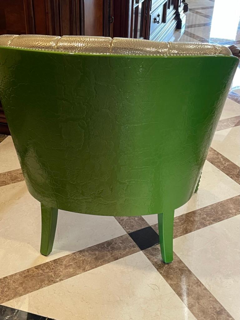 Colombostile is one of the most luxurious furniture manufacturers in the world, Michael Jackson's favourite interior designer brand.

This absolutely magnificent Colombostile armchair with custom lime metallic paint is truly one of a kind and will