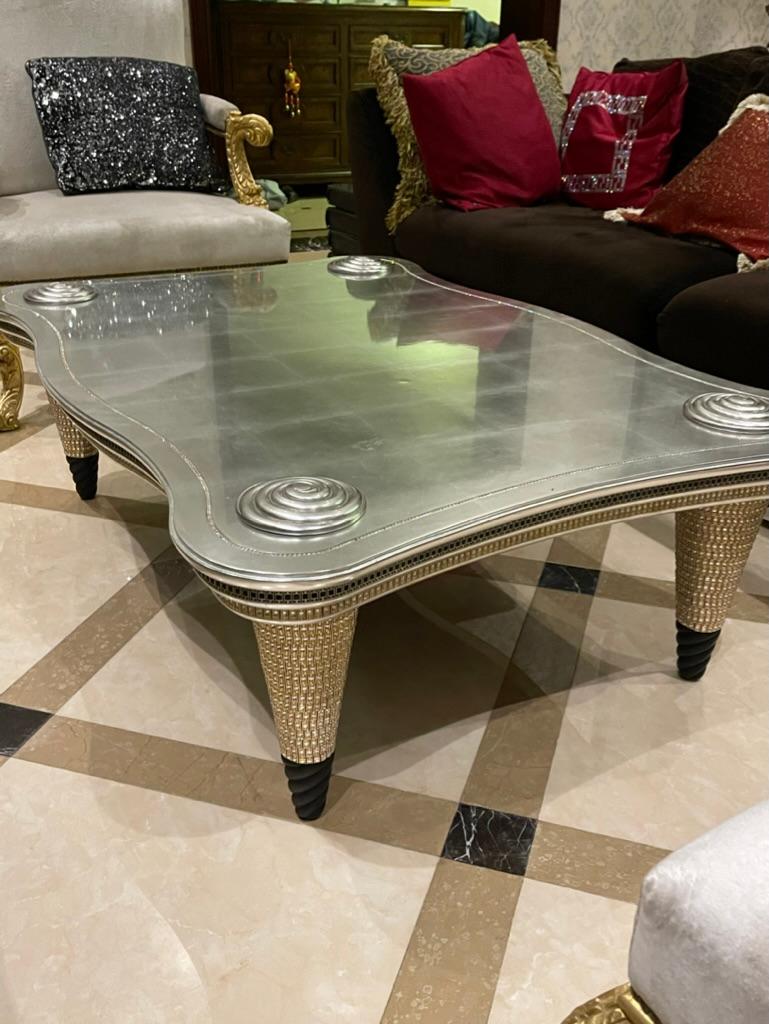 Contemporary Colombostile Coffee Table with Swarovski Crystals, Handmade in Italy For Sale