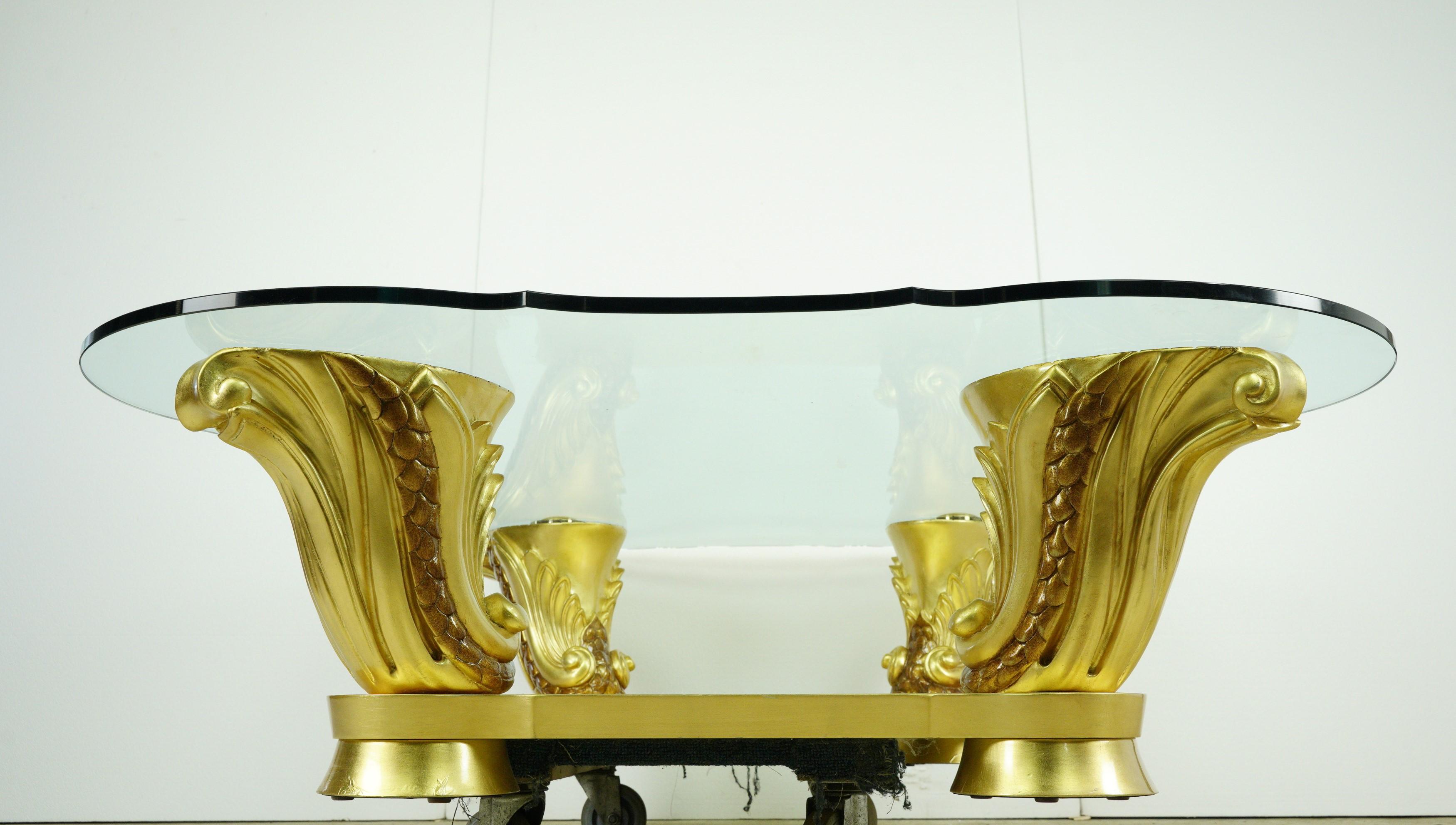 Colombostile Il Gusto Dei Principi Glass Gold Coffee Table Art Deco Style For Sale 6