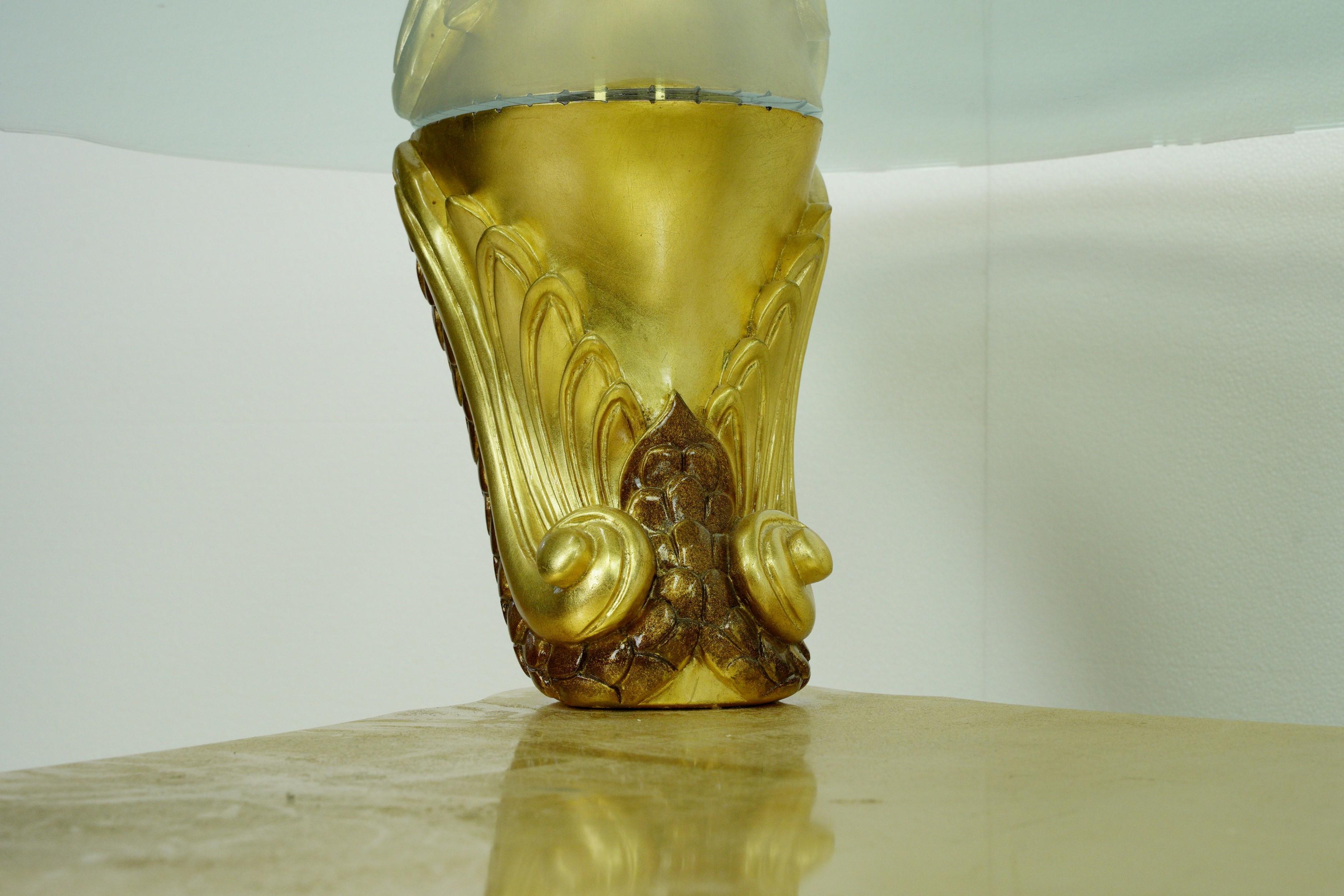 Contemporary Colombostile Il Gusto Dei Principi Glass Gold Coffee Table Art Deco Style For Sale