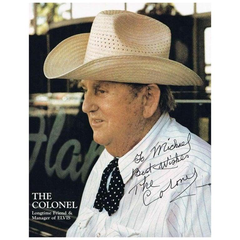 Colonel Tom Parker circa 1970s Autographed Color Photograph In Good Condition In Jersey, GB