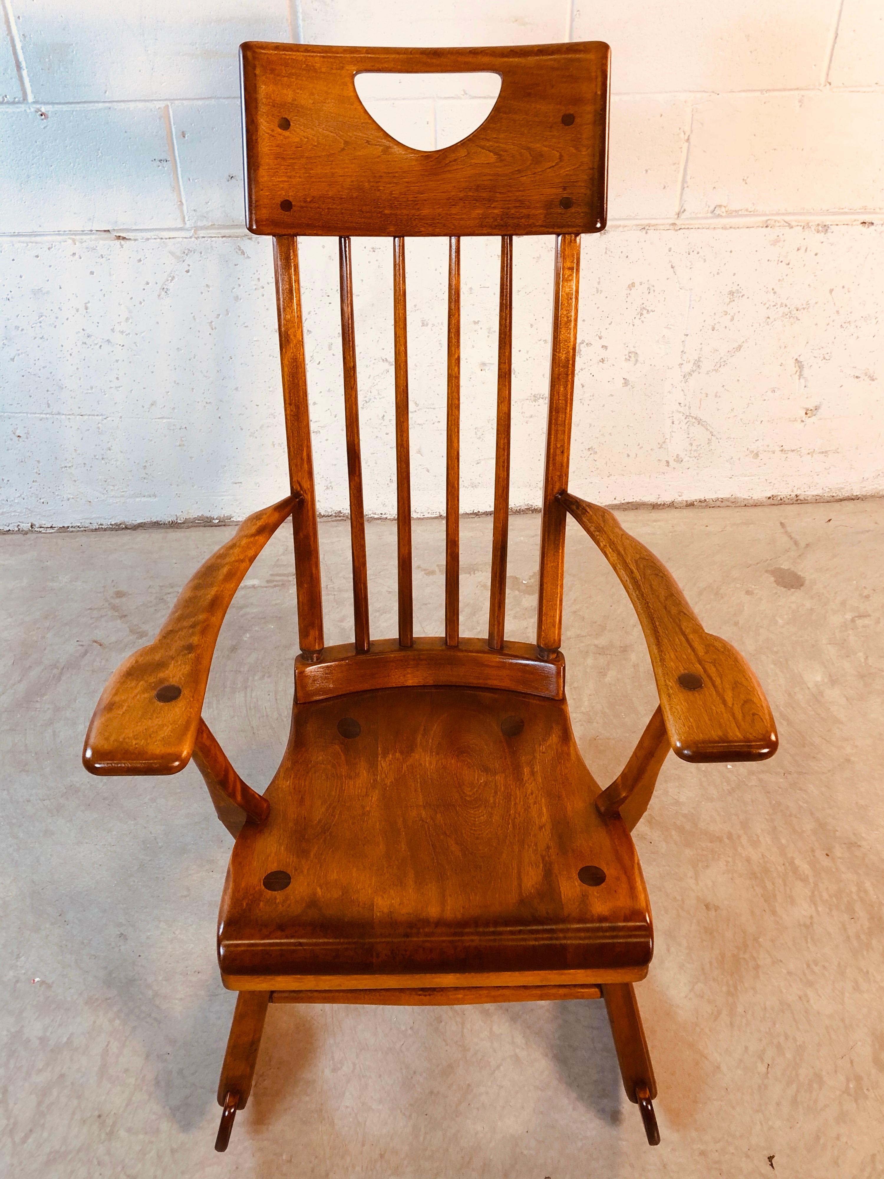 Colonial American High-Back Rocking Chair by Herman De Vries for Sikes Furniture 3