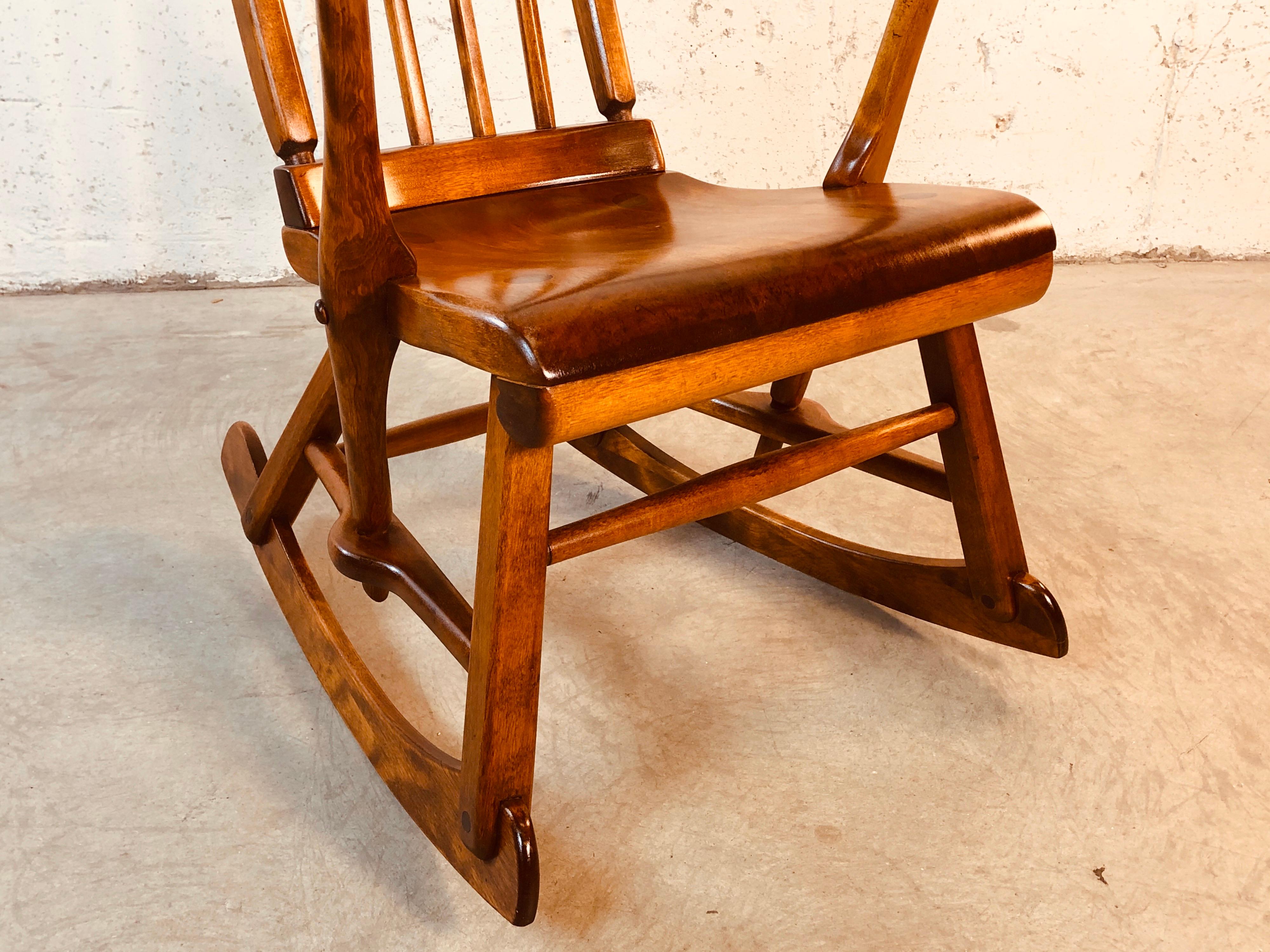 American Colonial Colonial American High-Back Rocking Chair by Herman De Vries for Sikes Furniture