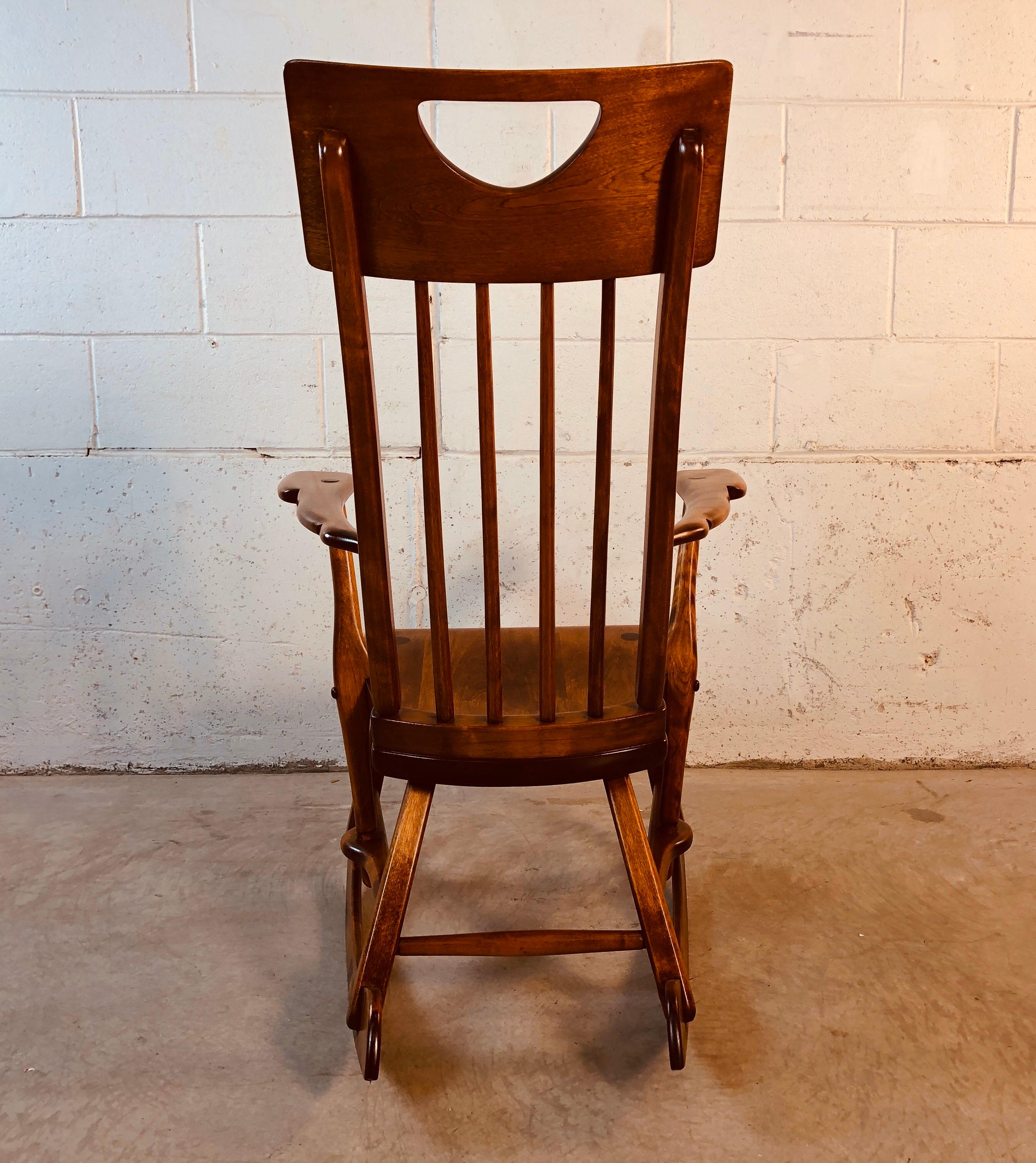 20th Century Colonial American High-Back Rocking Chair by Herman De Vries for Sikes Furniture