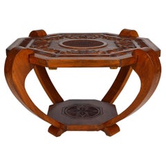 Colonial Art Deco Carved Coffee Table, circa 1930