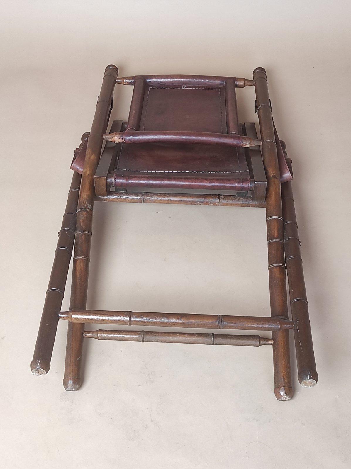 Chaise pliante coloniale en bambou 6